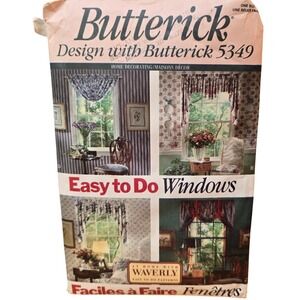 Sewing Patterns Butterick Window Curtains 5349 McCalls Craft 8918 Vintage 1990s